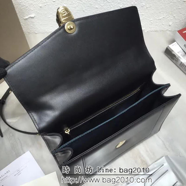BVLGARI寶格麗 頂級牛皮大號蛇頭包 蛇首搭扣 手提肩背包 可拆卸肩帶 38629 FYD1167